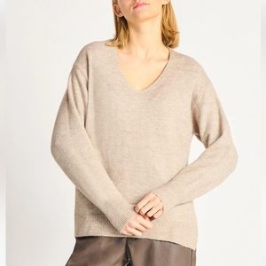DEX Knit Taupe Slit Hem Sweater